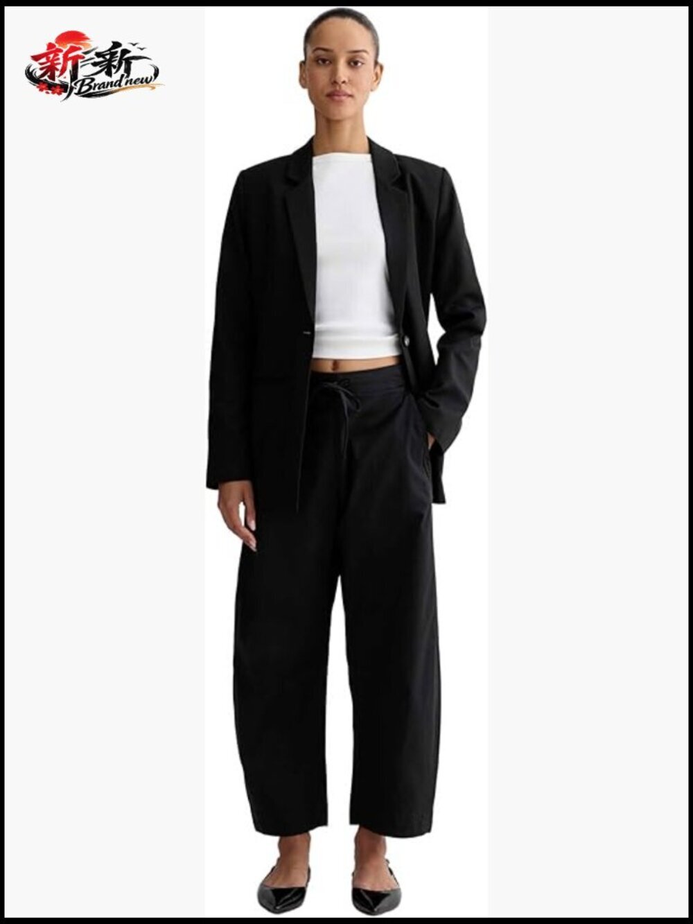Mid-Rise Pull-On Barrel Pants Organic Cotton Twill Relaxed Fit
